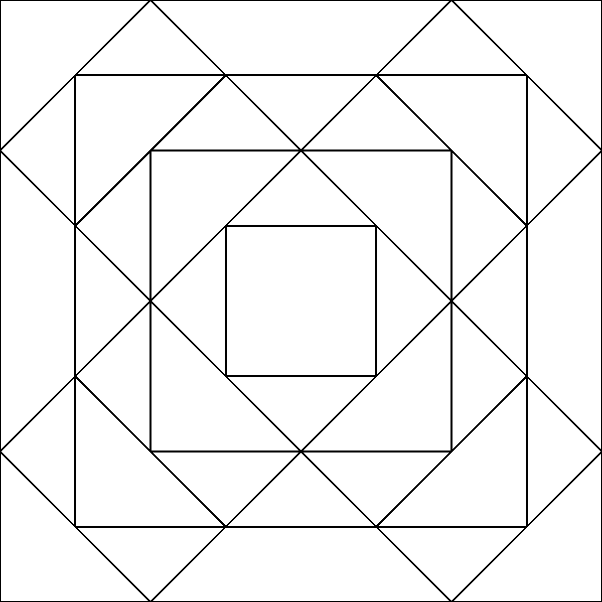Pattern 126, Old Maid's Ramble barn quilt pattern thumbnail